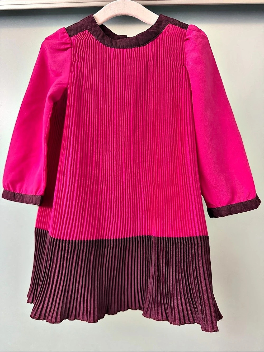 Baker by Ted Baker Girls Color Block Pleated Dress Size 6-12